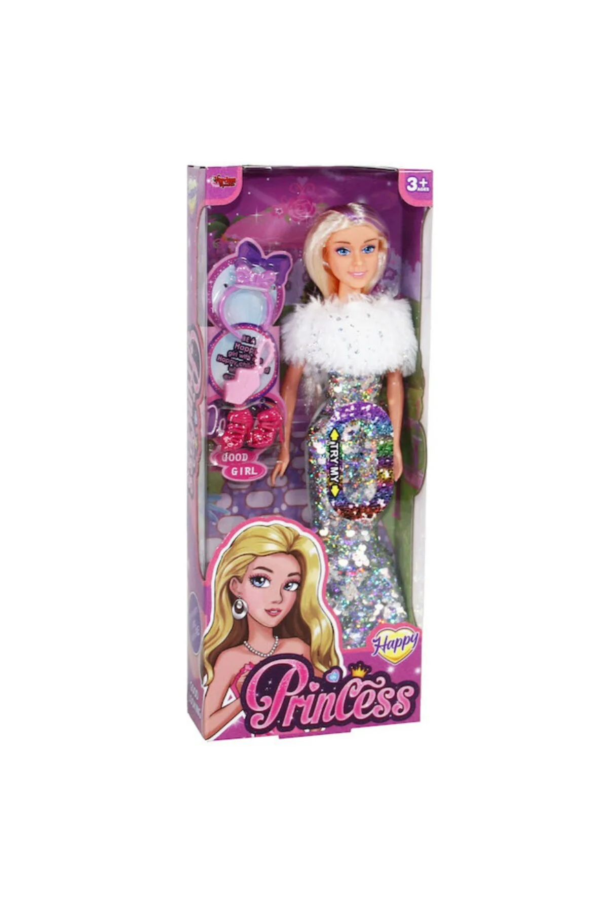 Renk Değiştiren Prenses Bebek 30 cm - 66772 - Gri (Lisinya)