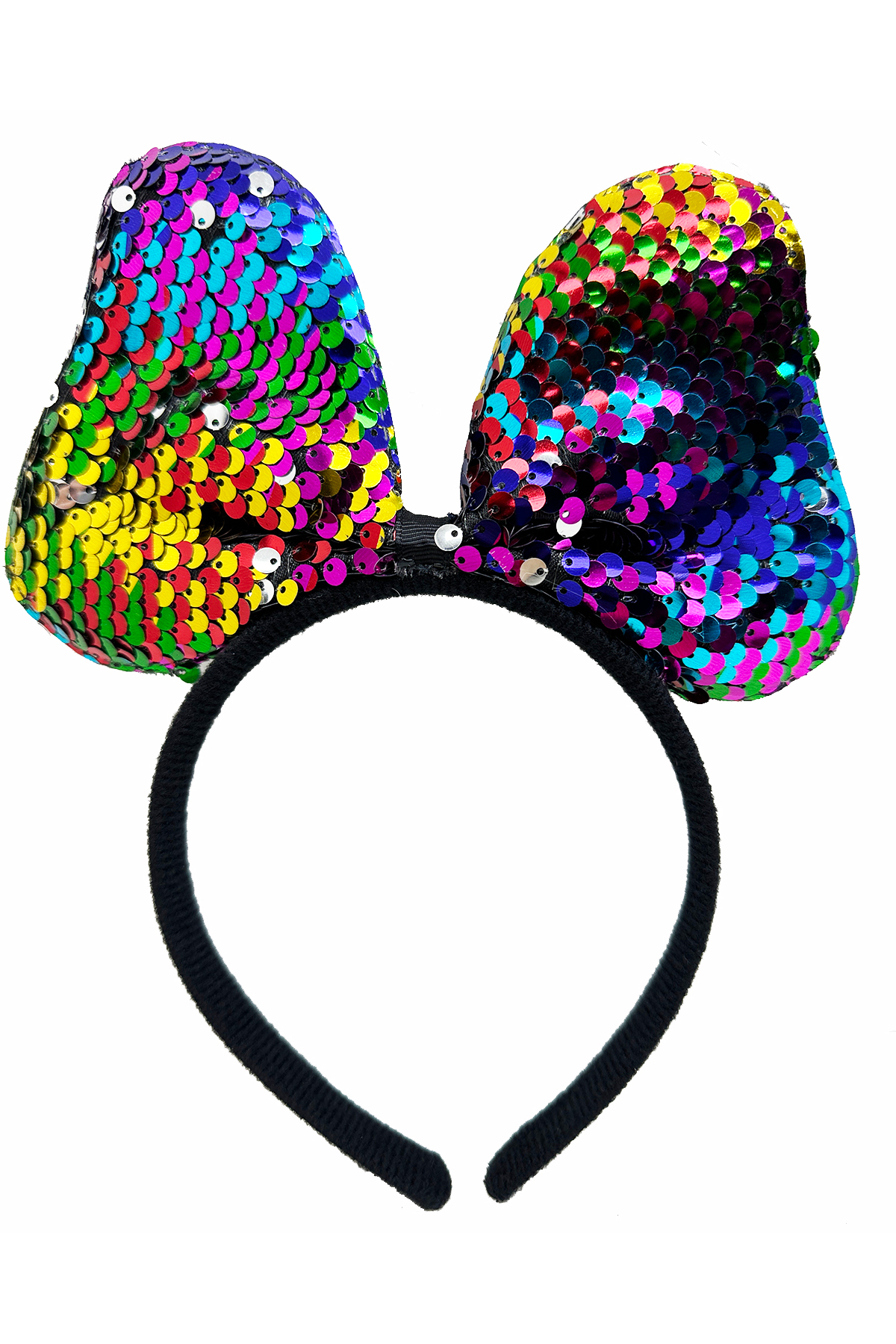 Qirora Renk Değiştiren Pullu Payetli Fiyonk Parti Tacı Rengarenk Gümüş R