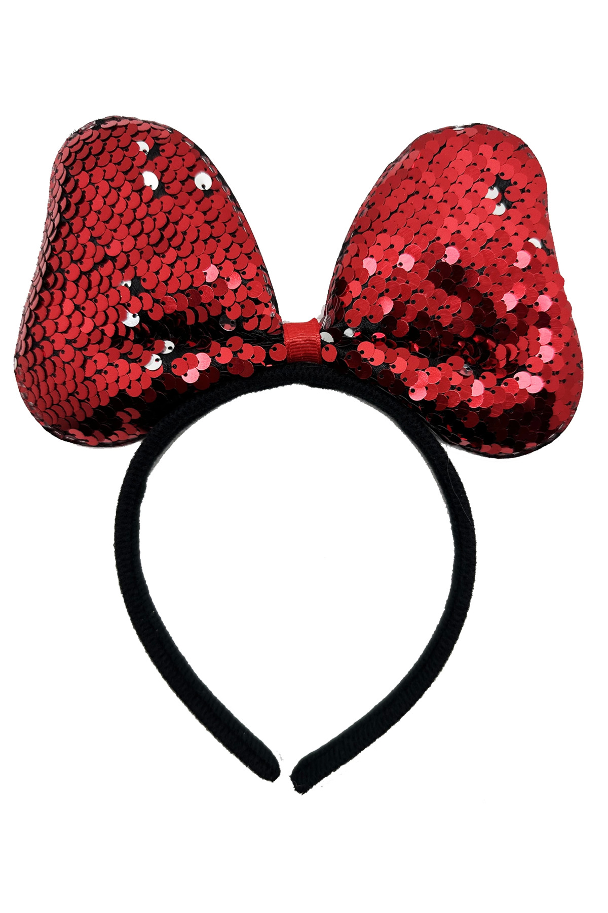 Toptan Bulurum Renk Değiştiren Pullu Payetli Fiyonk Parti Tacı Kırmızı Gümüş Ren