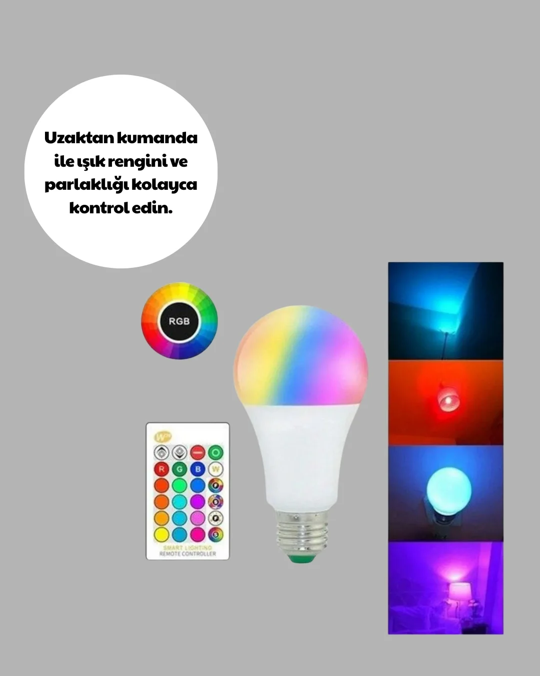 Renk Değiştiren RGB LED Ampul 16 Renk Uzaktan Kumandalı 2025 Model Fiyatı, Yorumları ve Özellikleri
