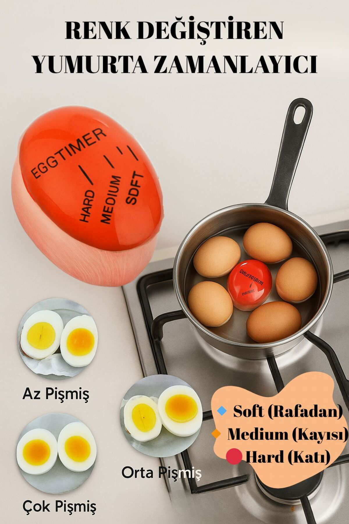 Renk Değiştiren Yumurta Zamanlayıcı – Rafadan, Kayısı ve Katı Aya