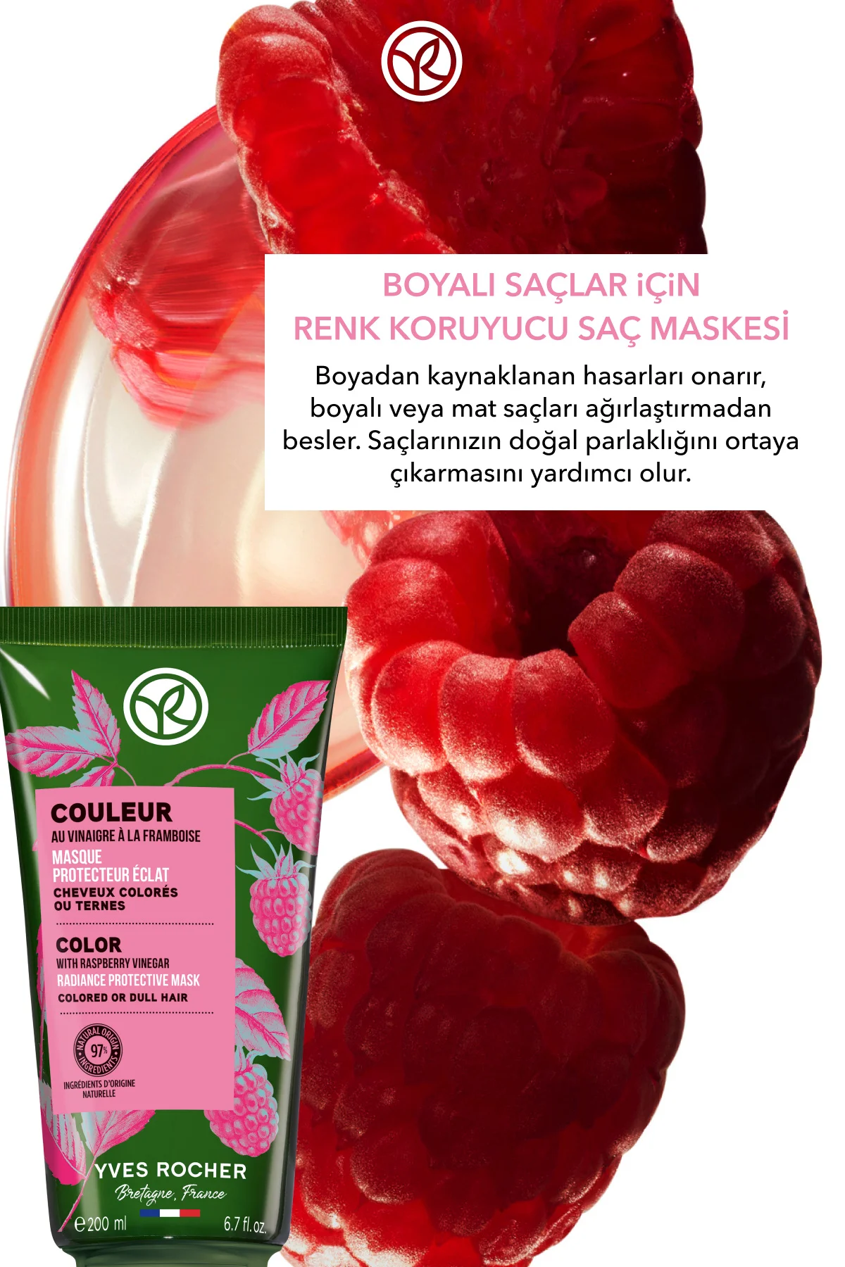 Renk Koruyucu Saç Maskesi - Boyalı Saçlar / Couleur - Vegan -200m