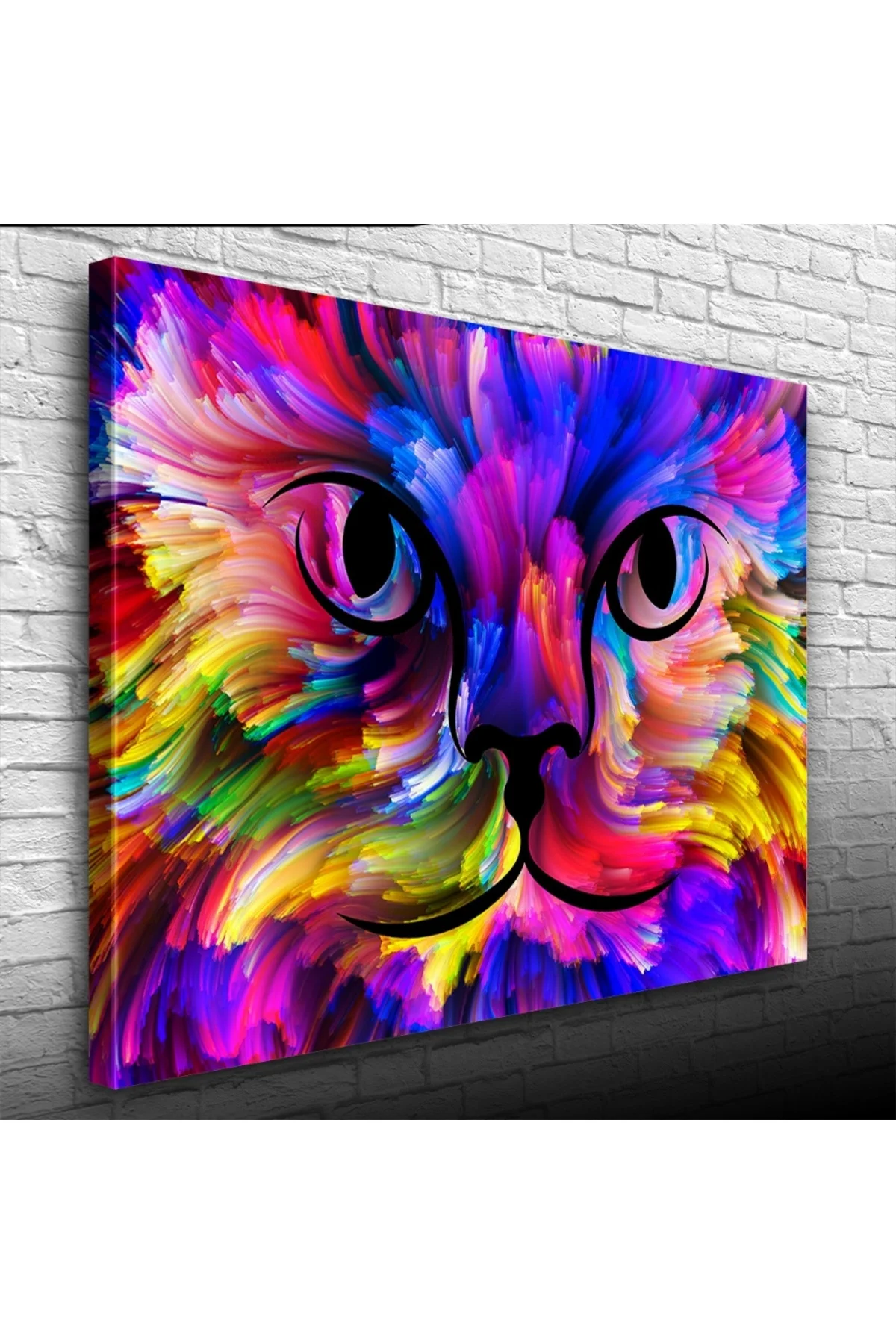 Renk Paletindeki Kedi Kanvas Tablo 50 x 70