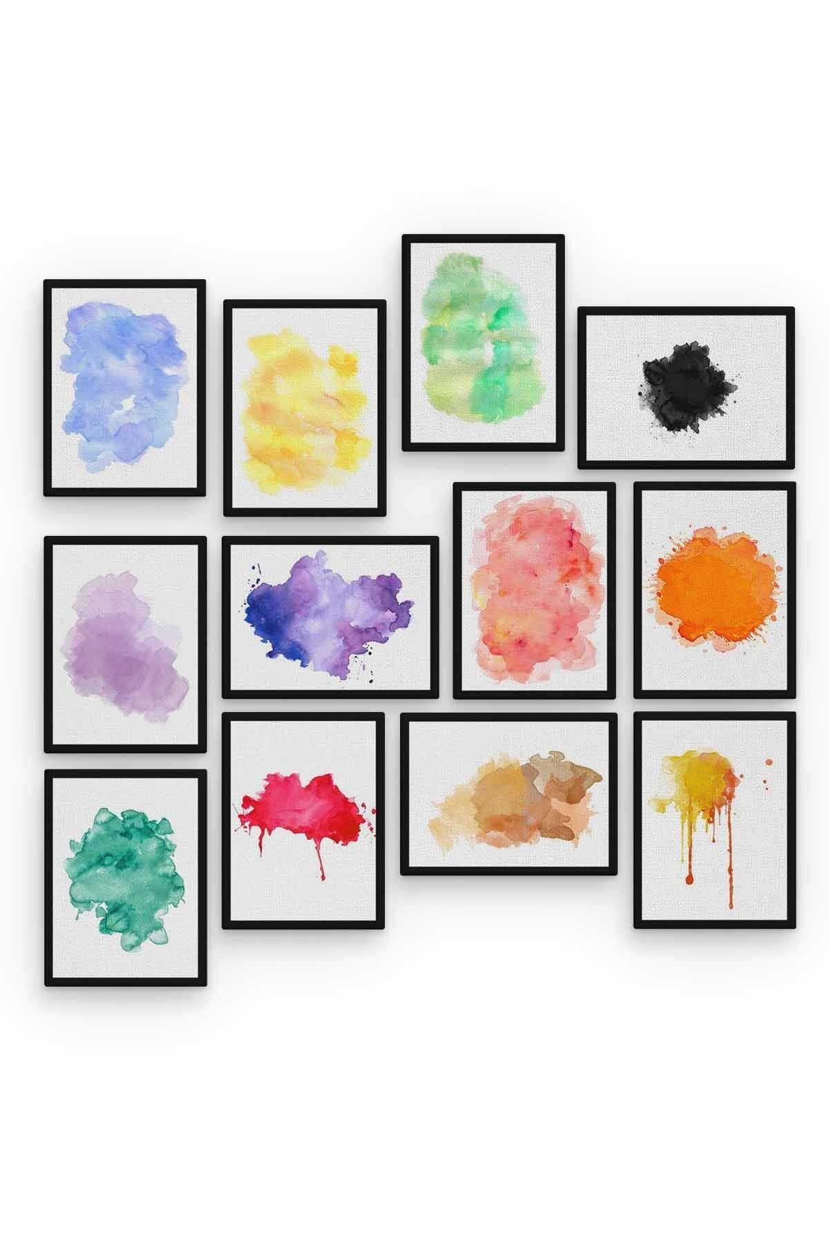 Renkler 12 Parça Ahşap Mdf Tablo Zlltb242