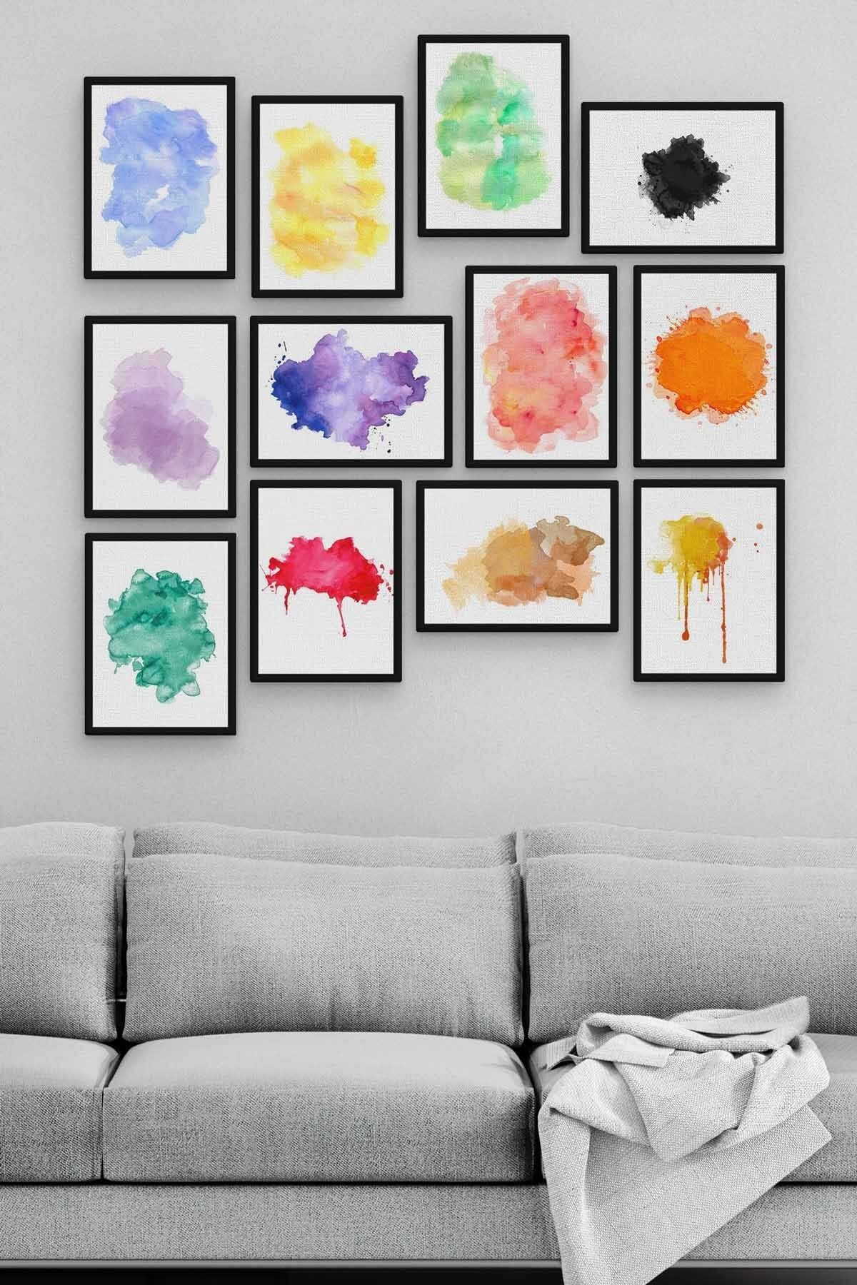 Renkler 12 Parça Ahşap Mdf Tablo Zlltb242