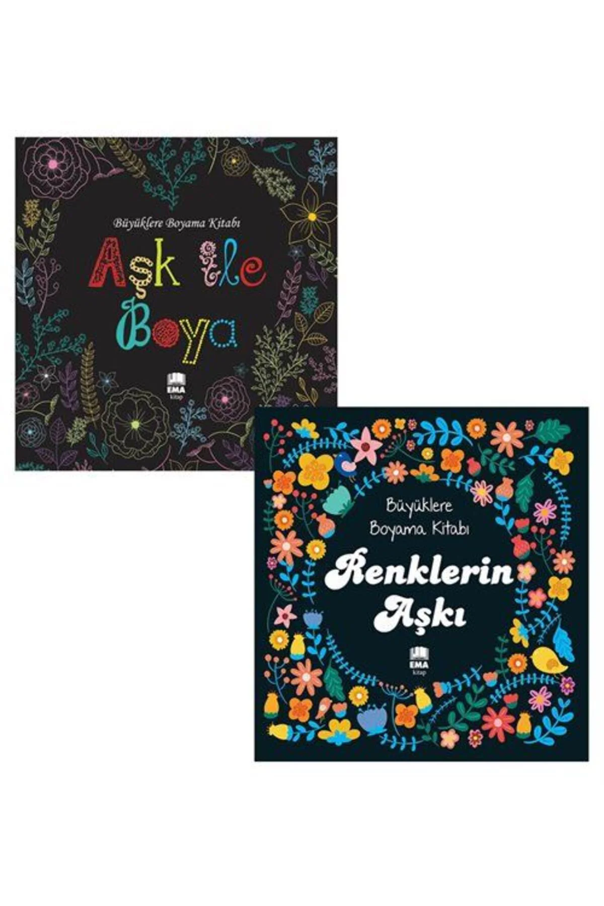 Renklerin Aşkı & Aşk Ile Boya Büyüklere Boyama Kitabı Seti 2 Kita