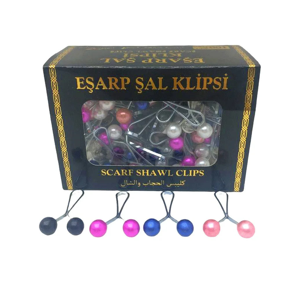 Renkli 100 Parça Eşarp Başörtü - Şal Klipsi 5224 Diğer