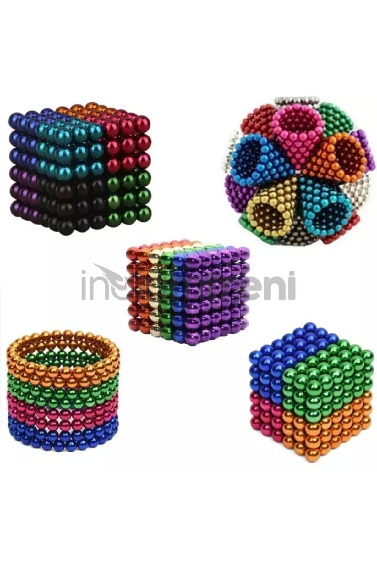 Renkli 216 Mıknatıs Neocube Mıknatıs 5mm Neodyum