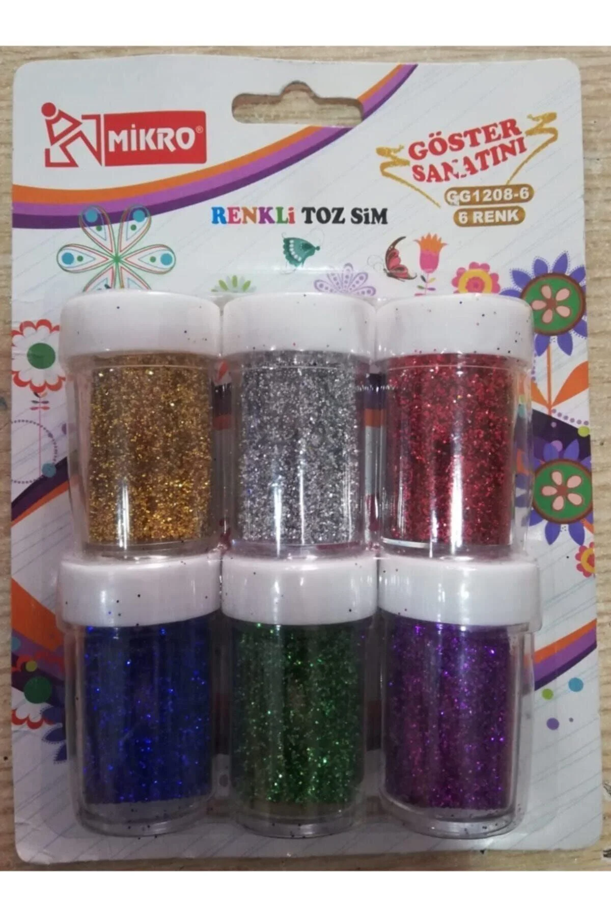 Renkli 6'Lı Toz Sim