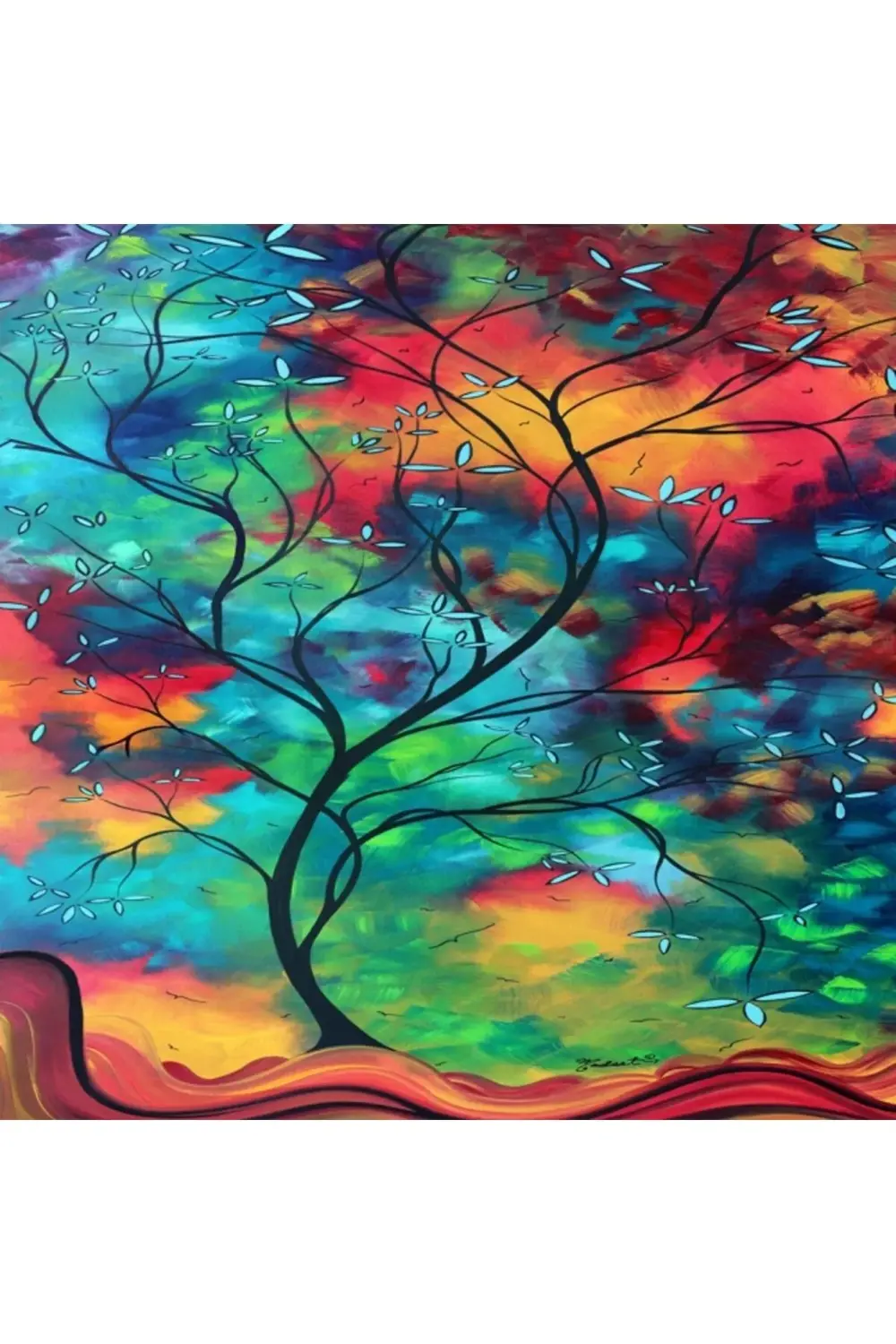 Renkli Ağaç KASNAKLI SAYILARLA BOYAMA SETİ