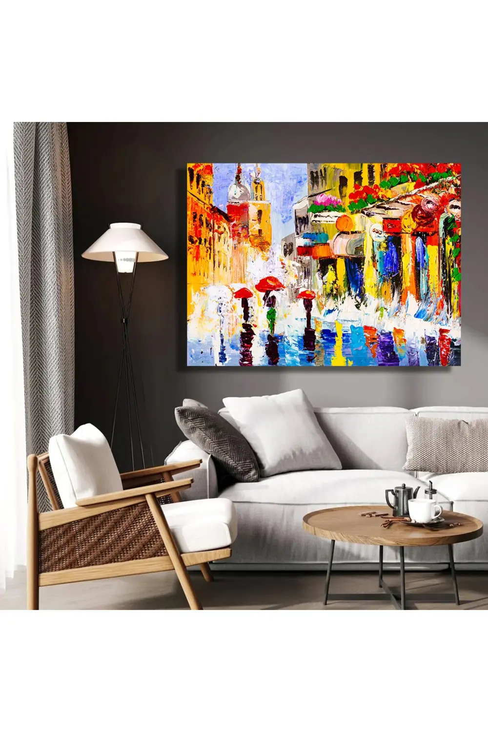 Renkli aşk ve kalp arka planında sanat resmi. Kanvas Tablo