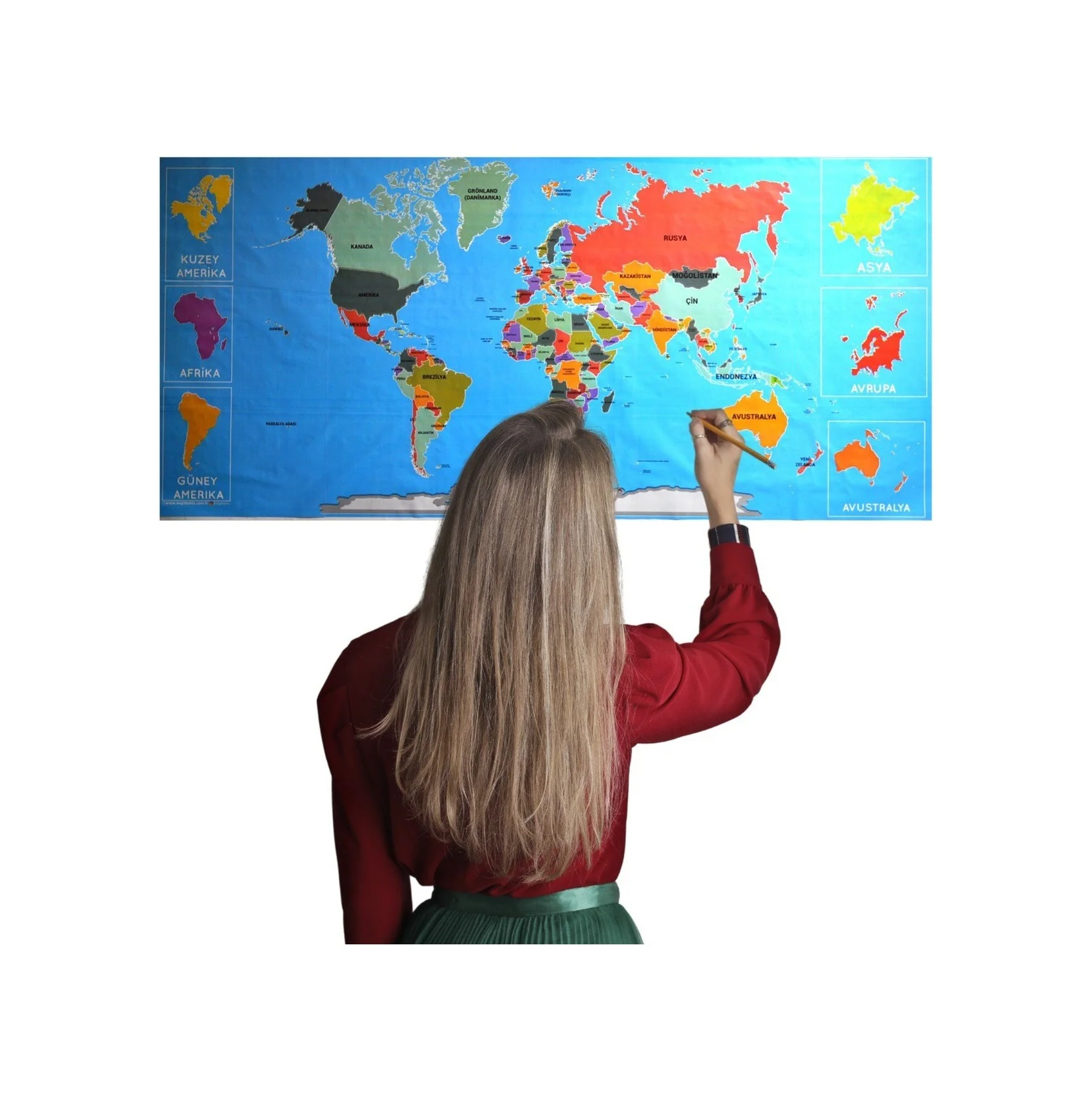 Renkli Atlas Dünya Haritası Manyetik Yapıştırıcı Gerektirmeyen Du Renkli Atlas Dünya Haritası Manyetik Yapıştırıcı Gerektirmeyen Du