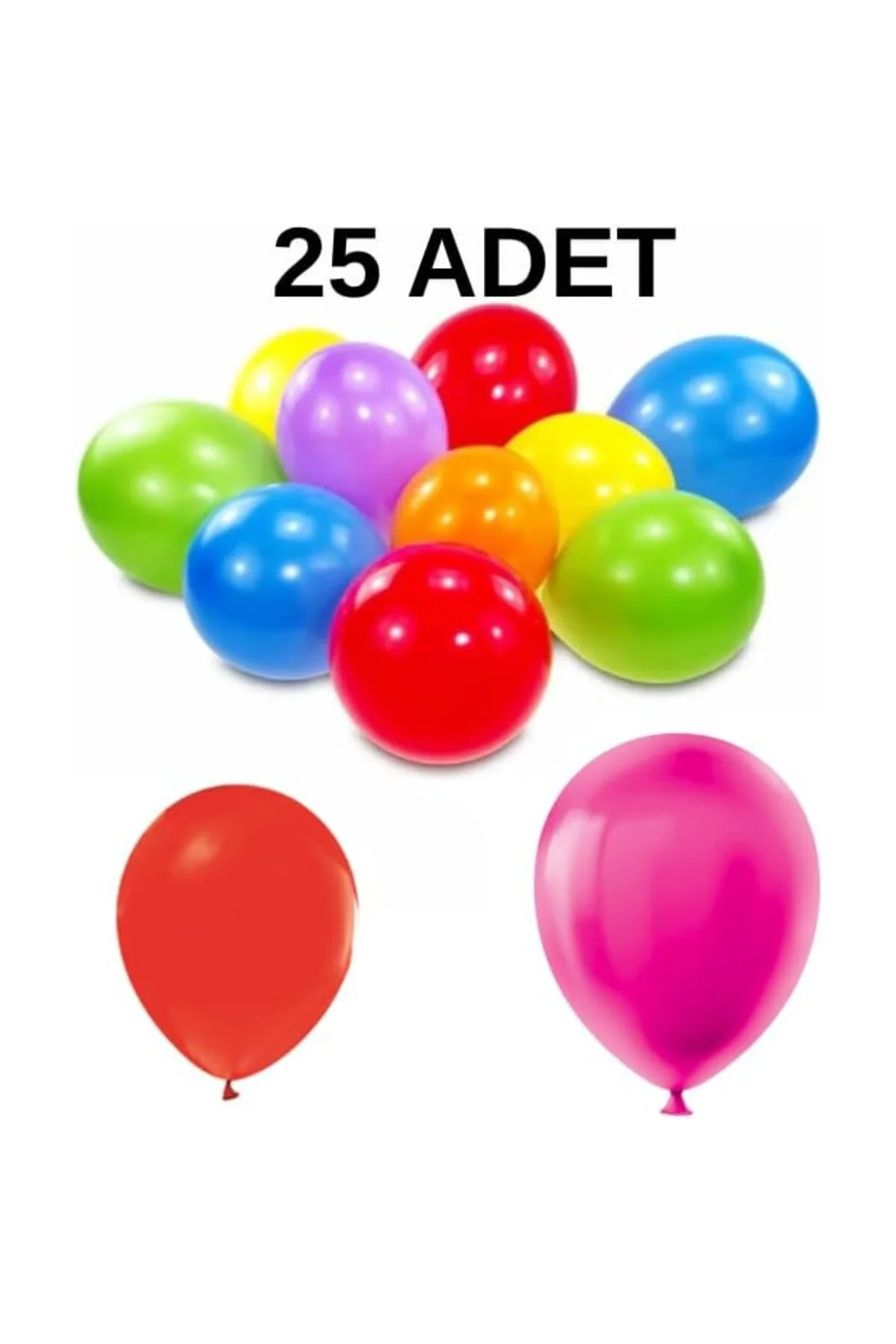 Renkli Balon 25 Li Karışık Renk Parti Doğum Günü Kutlama Özel Gün