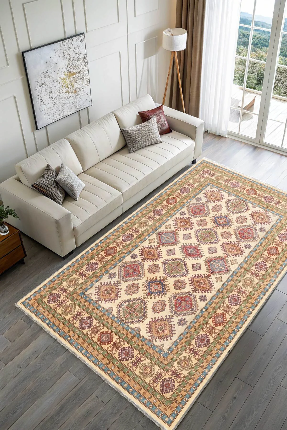 Renkli Bej Anadolu Kilim Şönil Halı Yolluk Kaymaz Yıkanabilir Renkli Bej Anadolu Kilim Şönil Halı Yolluk Kaymaz Yıkanabilir