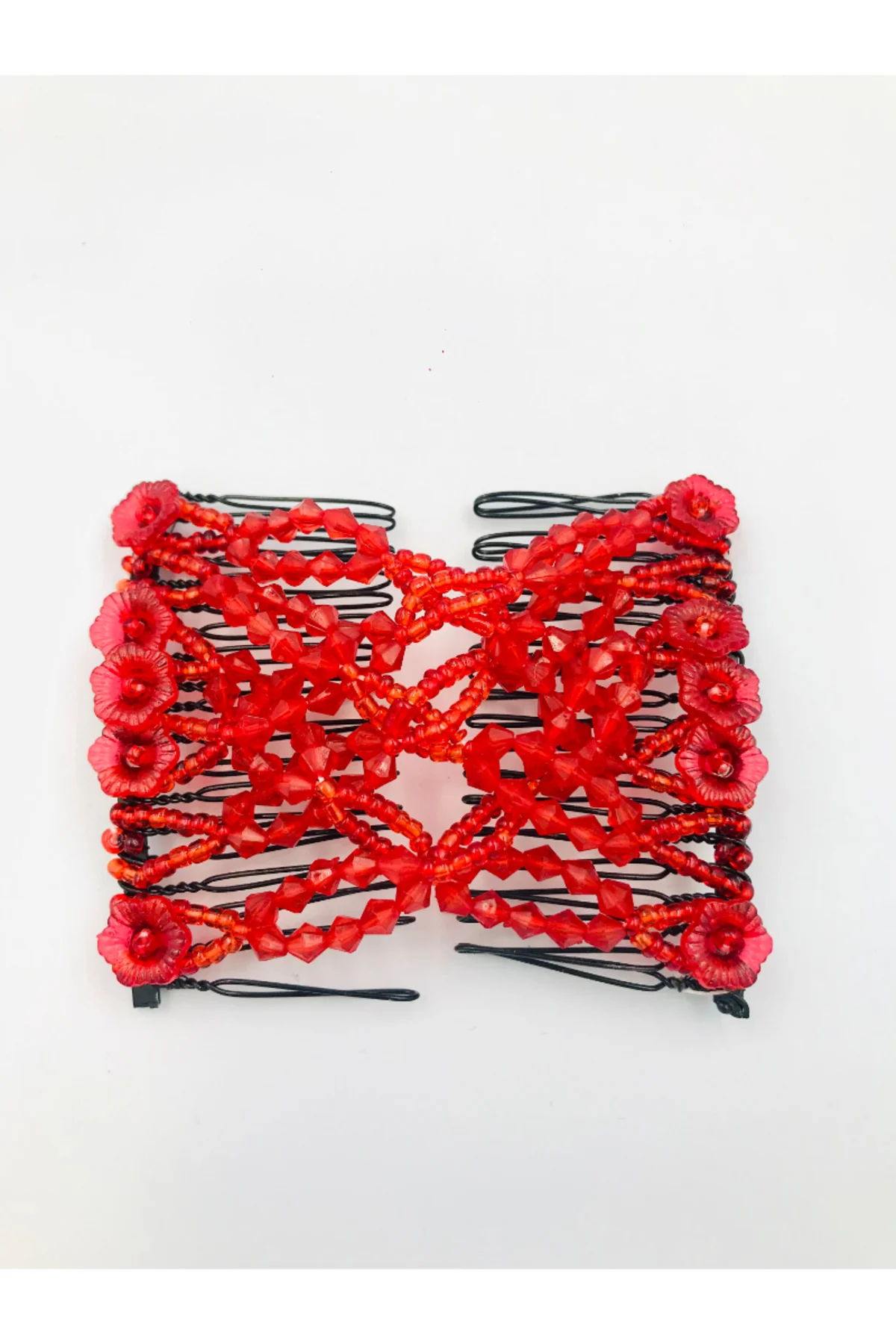 Renkli Boncuklu Esnek Geçirmeli Abiyelik Saç Süsü