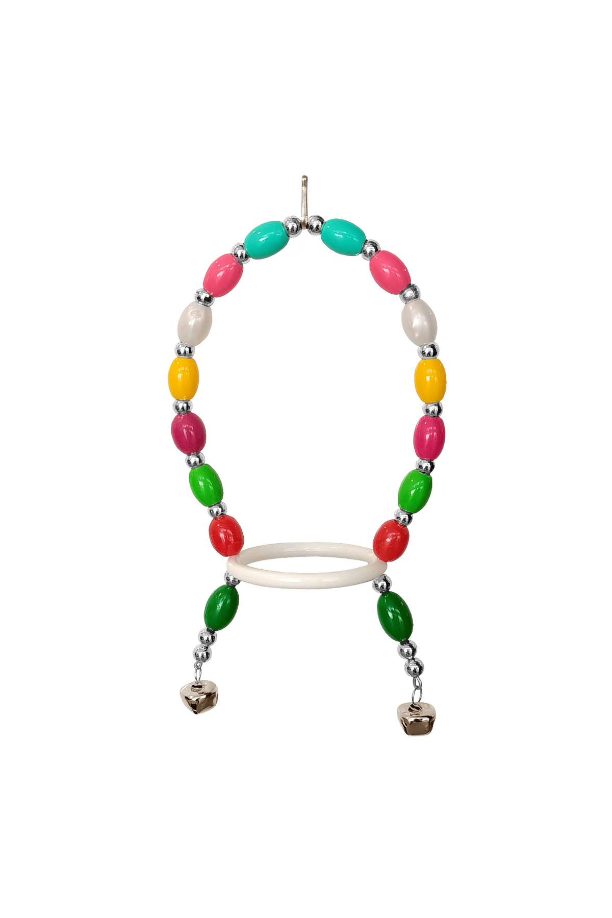 Nezade Store Renkli Boncuklu Oval Papağan Salıncağı 13-22 Cm Renkli