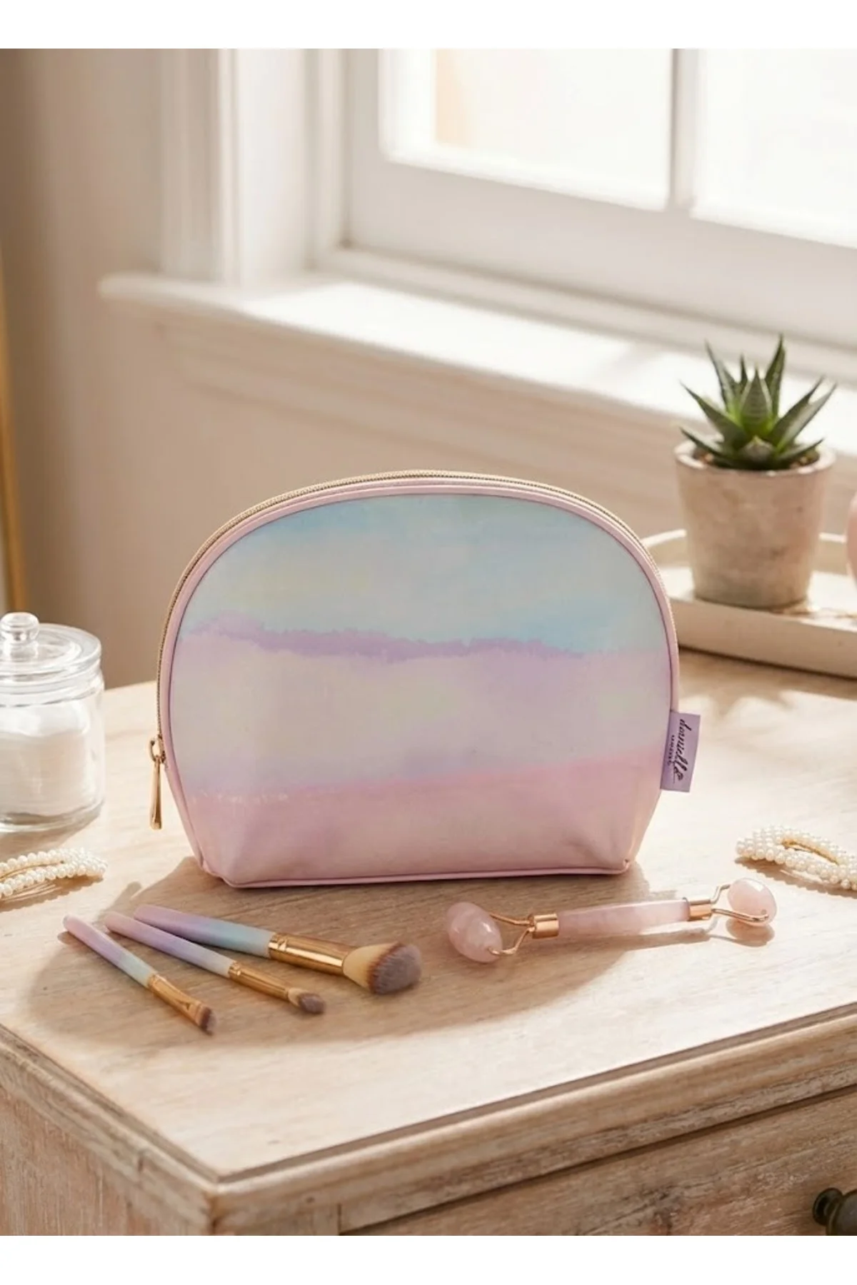 RENKLİ DESENLİ MAKYAJ ÇANTASI