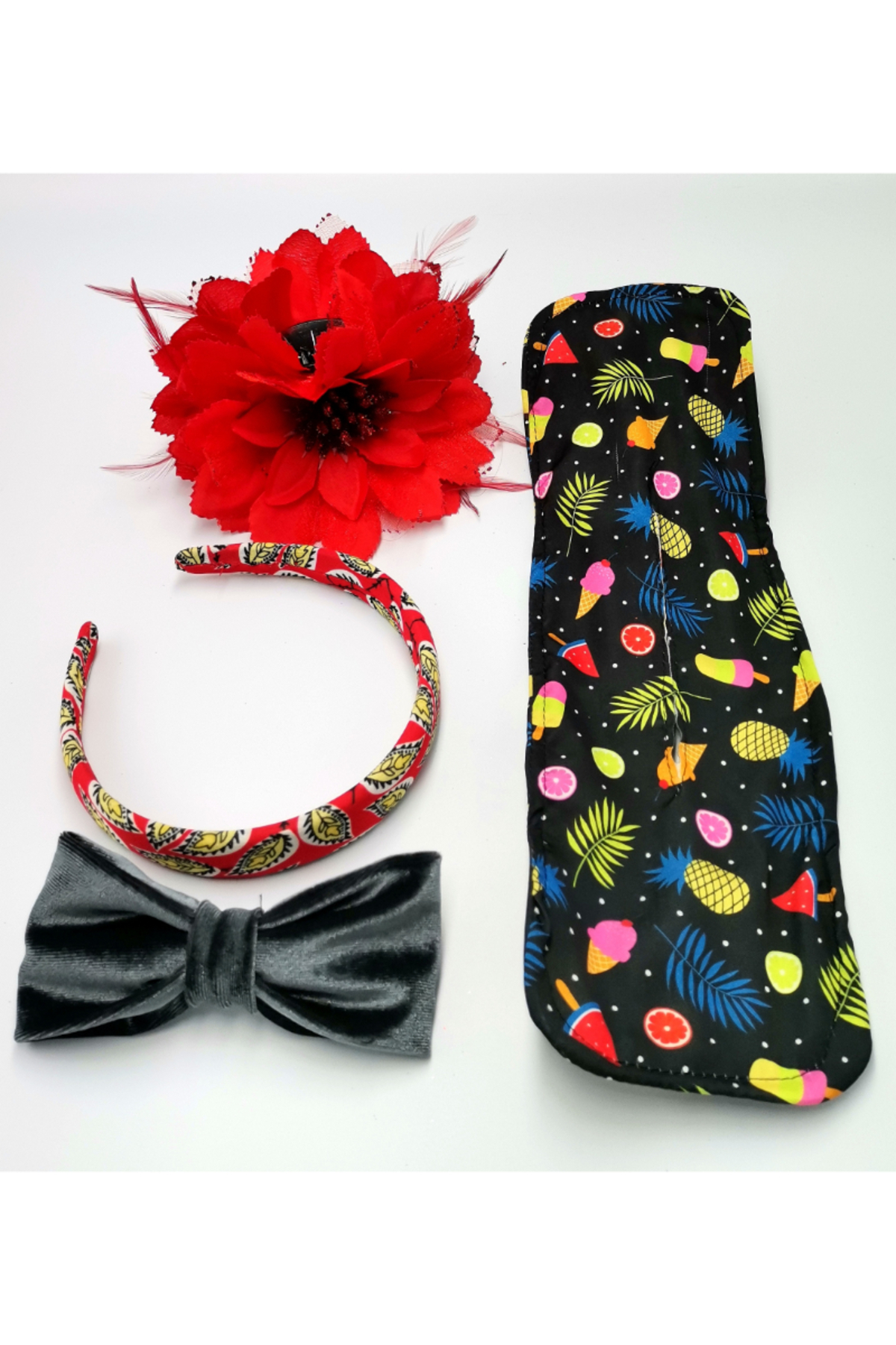 Monalisa Home Renkli Desenli Taç Toka Bandana Set