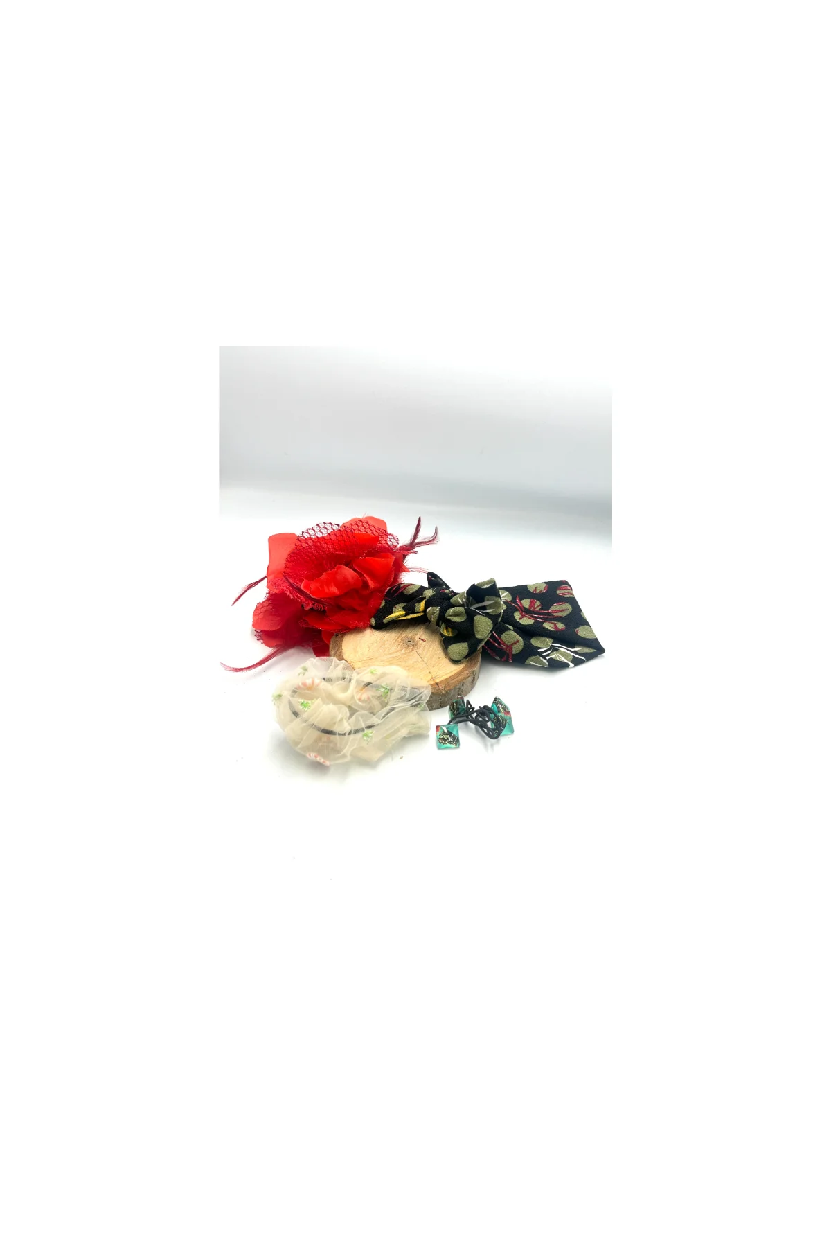 Renkli Desenli Taç Toka Bandana Set