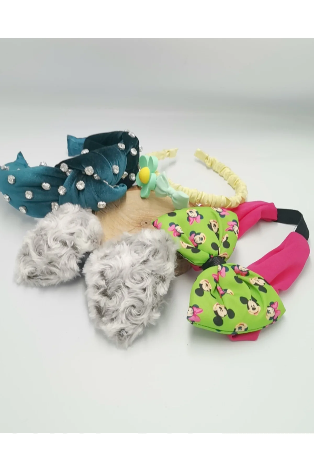 Renkli Desenli Taç Toka Bandana Set