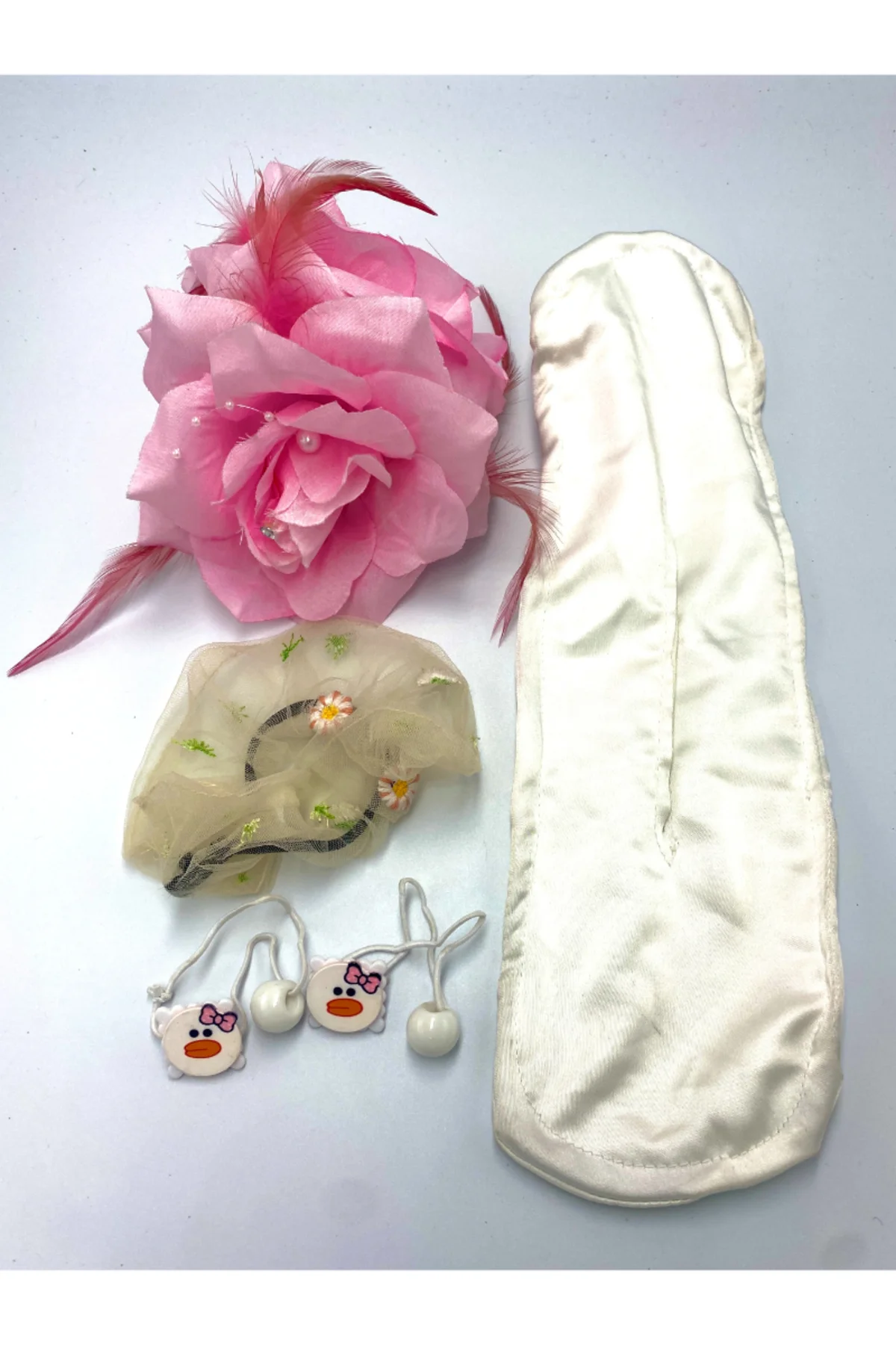 Renkli Desenli Taç Toka Bandana Set