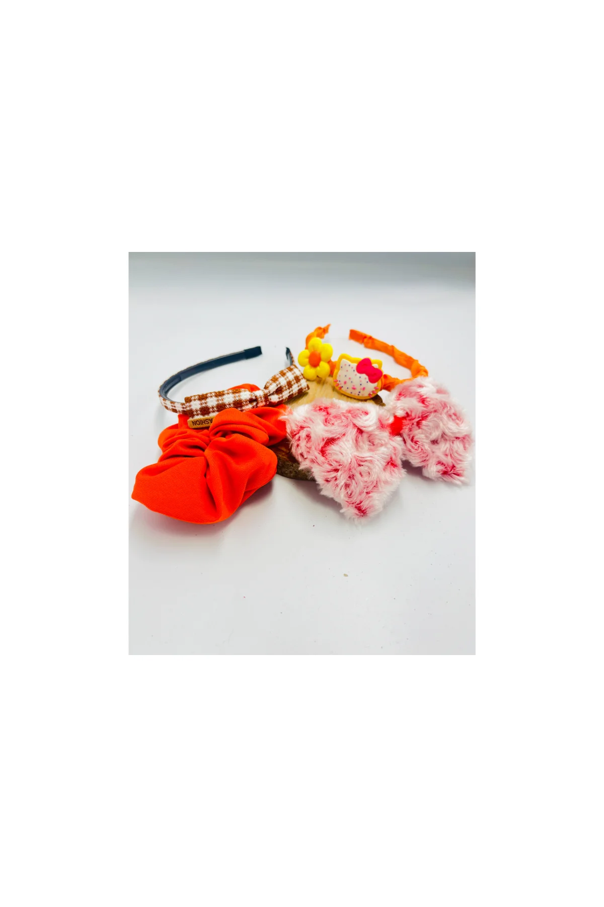 Renkli Desenli Taç Toka Bandana Set