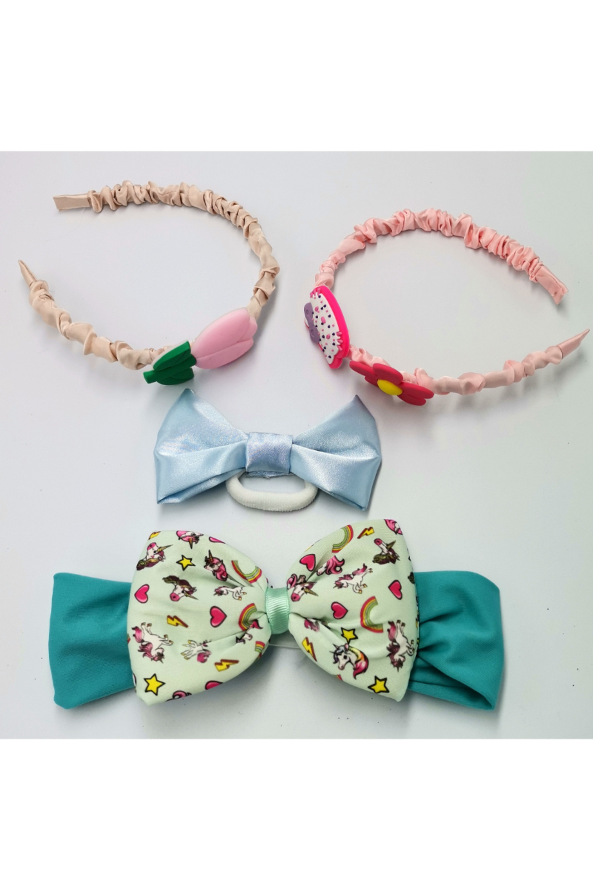 Monalisa Home Renkli Desenli Taç Toka Bandana Set