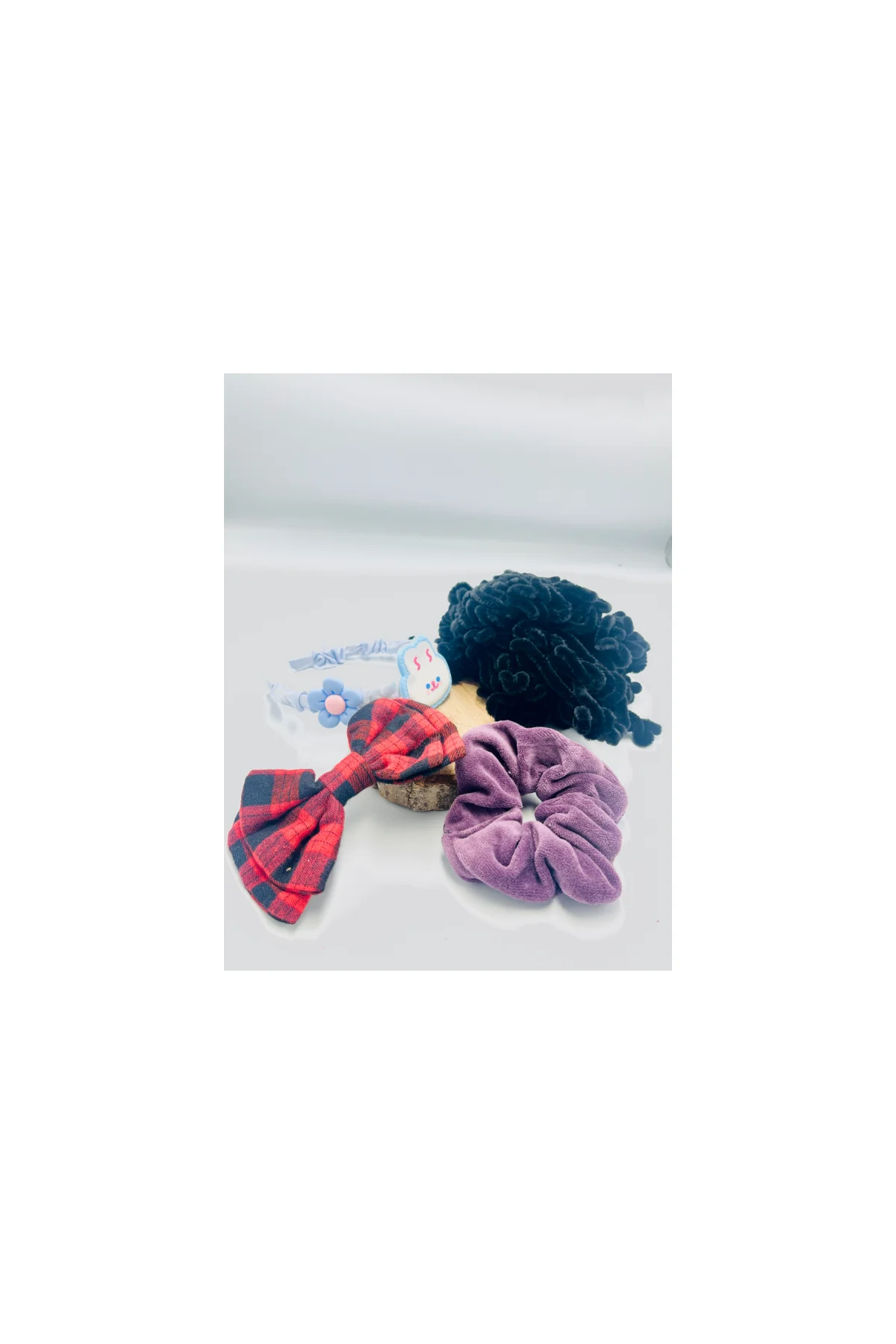 Renkli Desenli Taç Toka Bandana Set