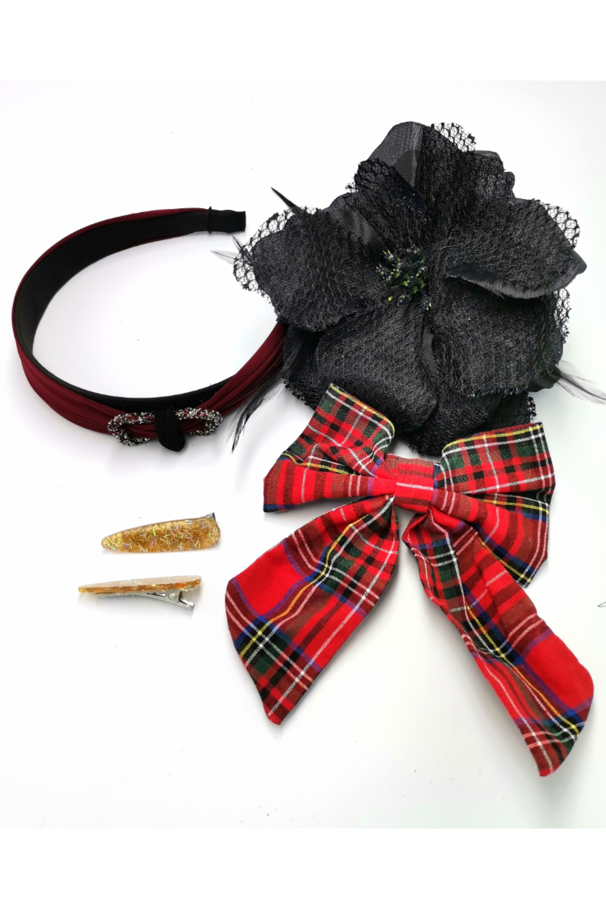 Monalisa Home Renkli Desenli Taç Toka Bandana Set