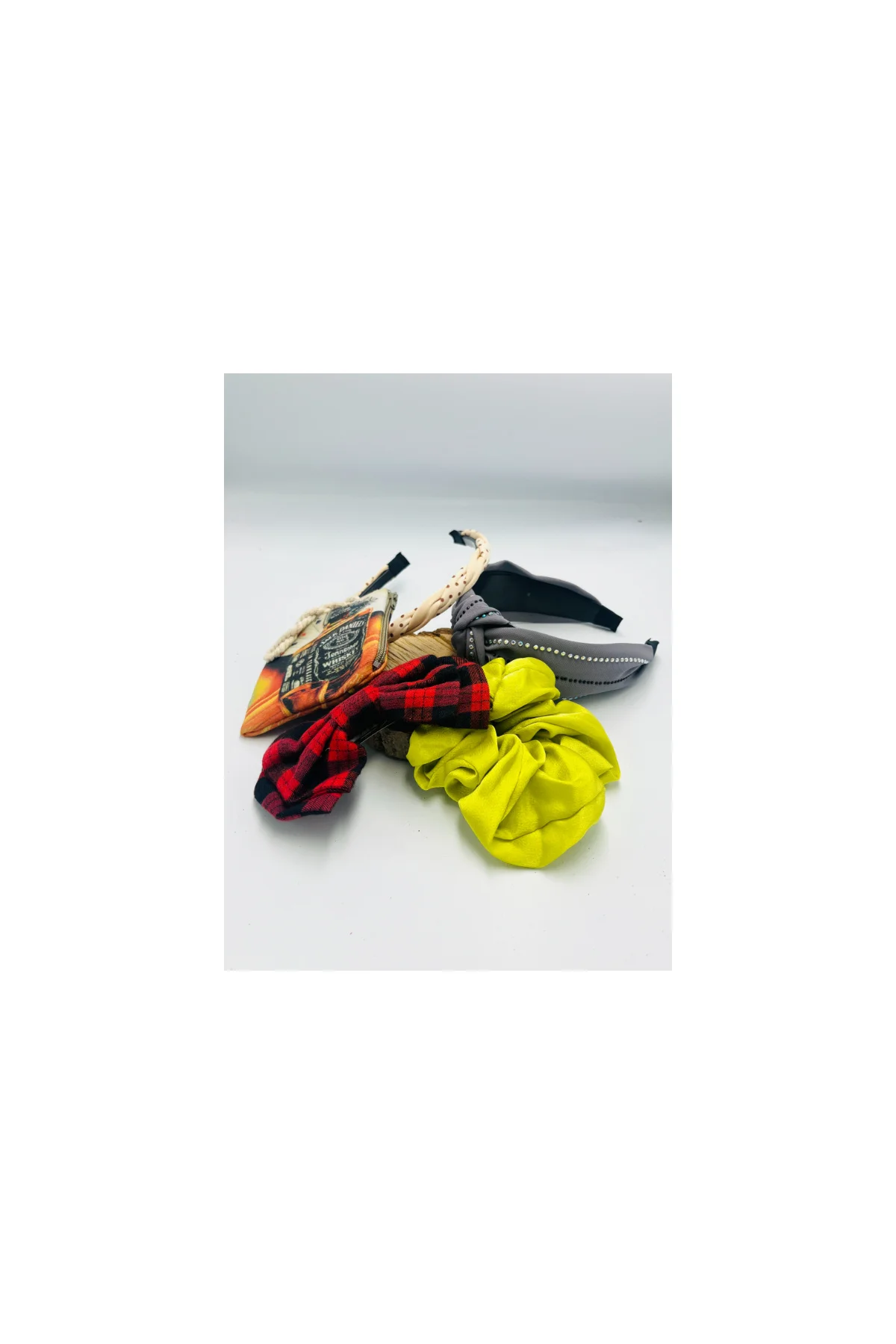 Renkli Desenli Taç Toka Bandana Set