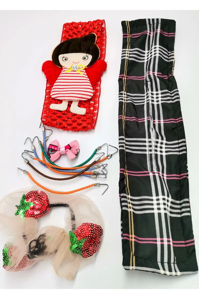 Renkli Desenli Taç Toka Bandana Set