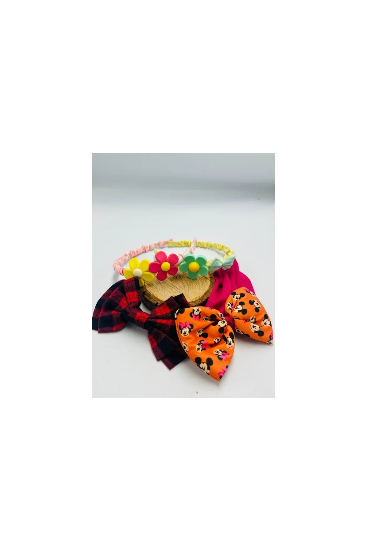 Renkli Desenli Taç Toka Bandana Set