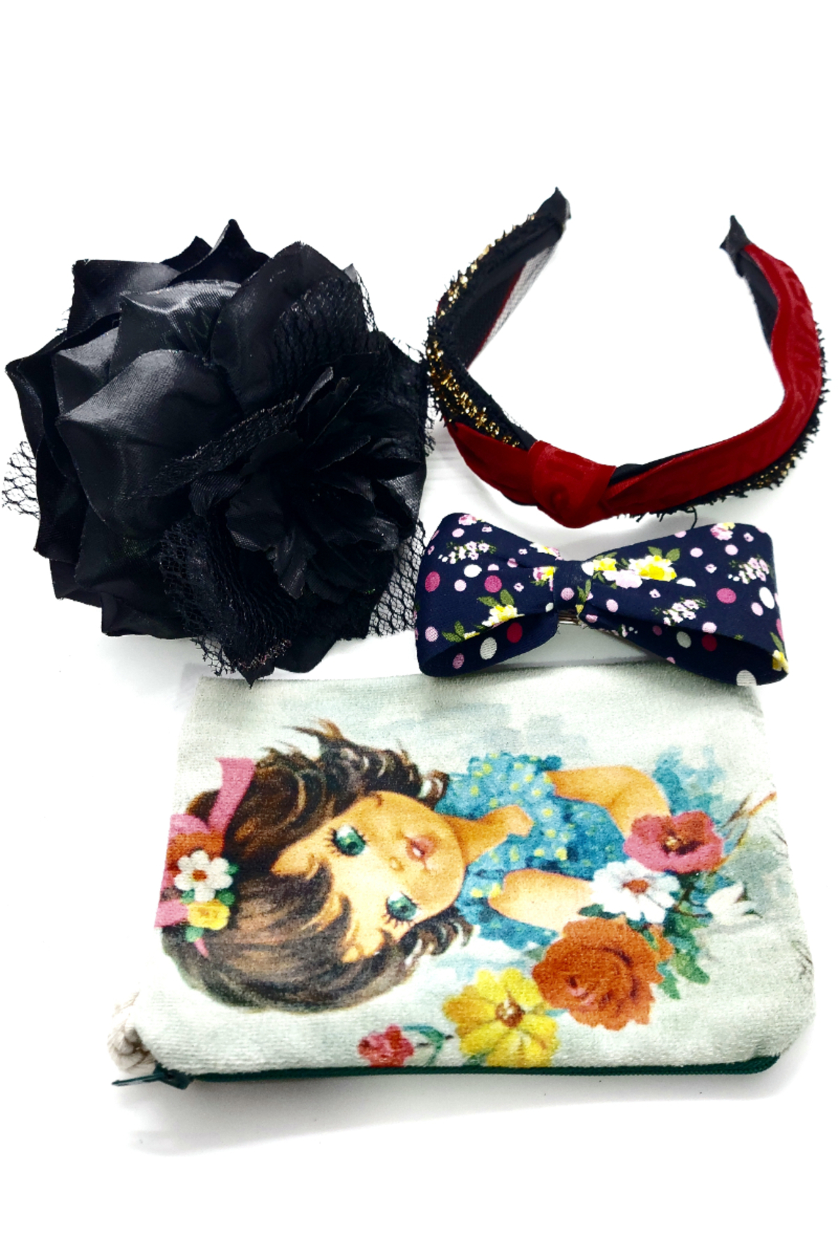 Monalisa Home Renkli Desenli Taç Toka Bandana Set