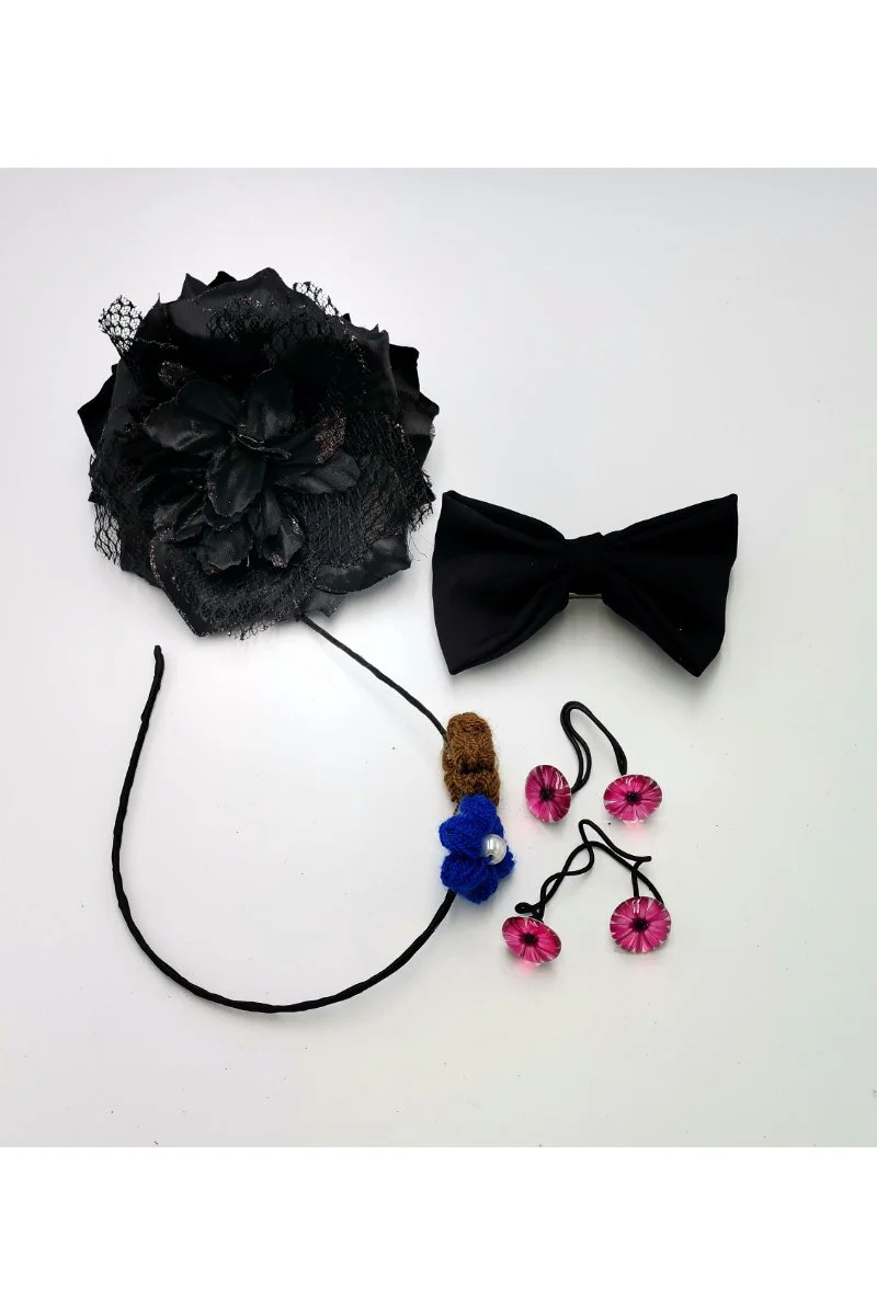 Renkli Desenli Taç Toka Bandana Set
