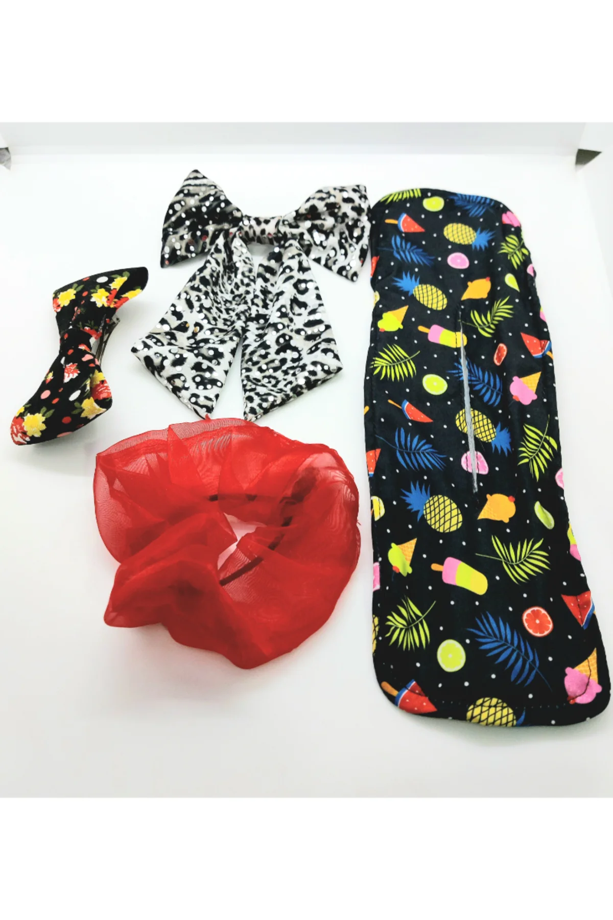 Renkli Desenli Taç Toka Bandana Set