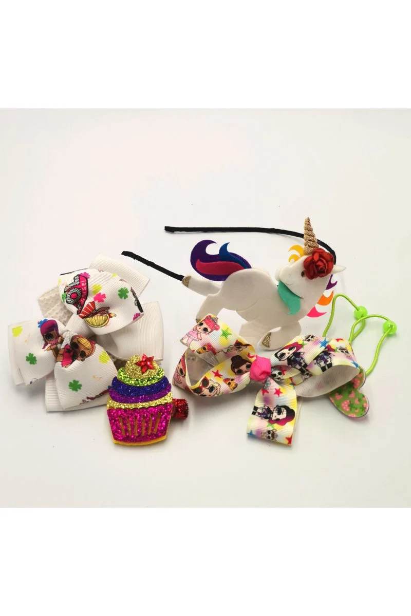 Renkli Desenli Taç Toka Bandana Set