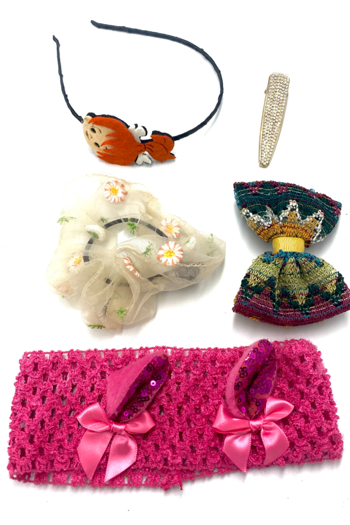 Monalisa Home Renkli Desenli Taç Toka Bandana Set