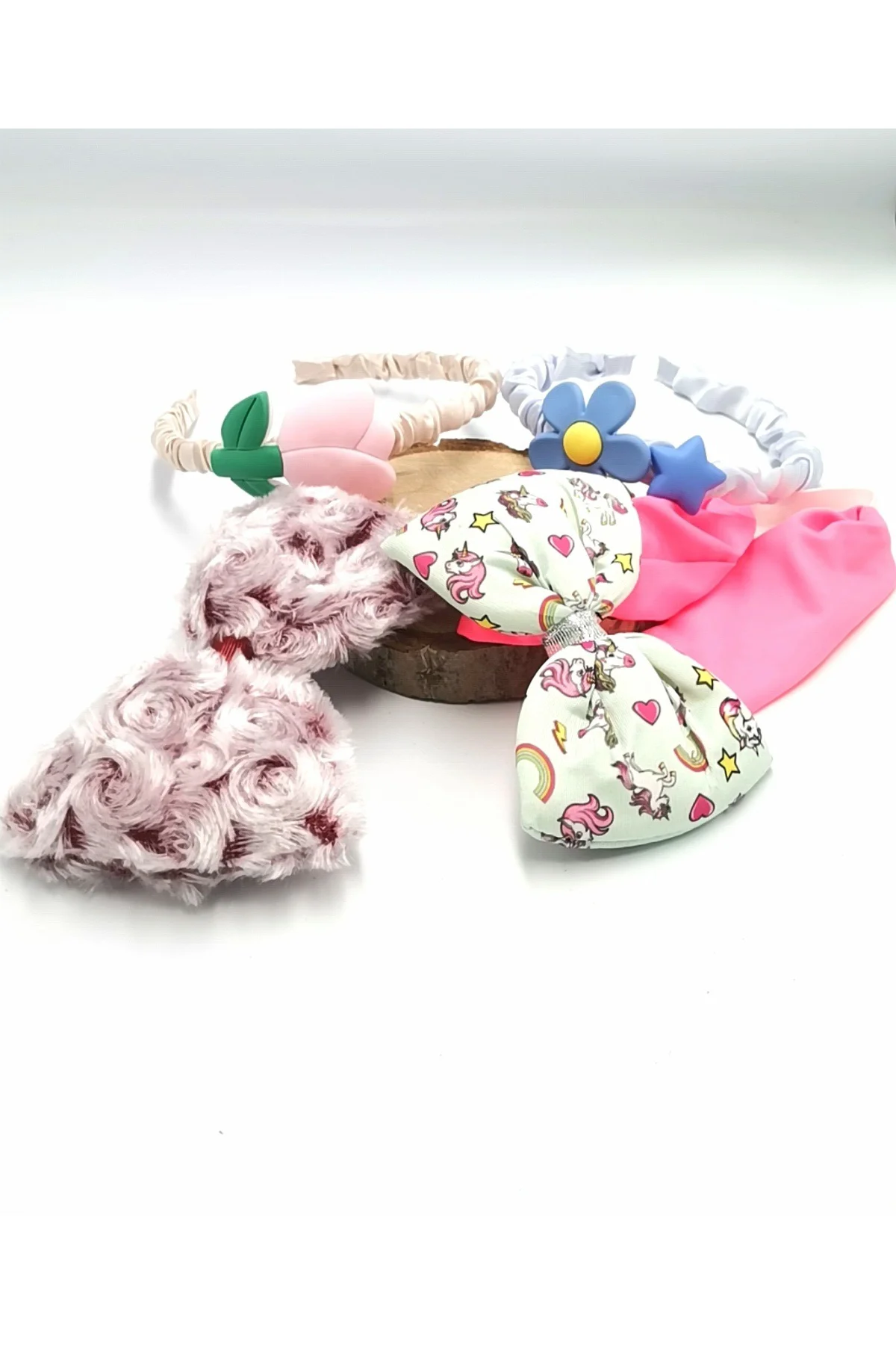 Renkli Desenli Taç Toka Bandana Set