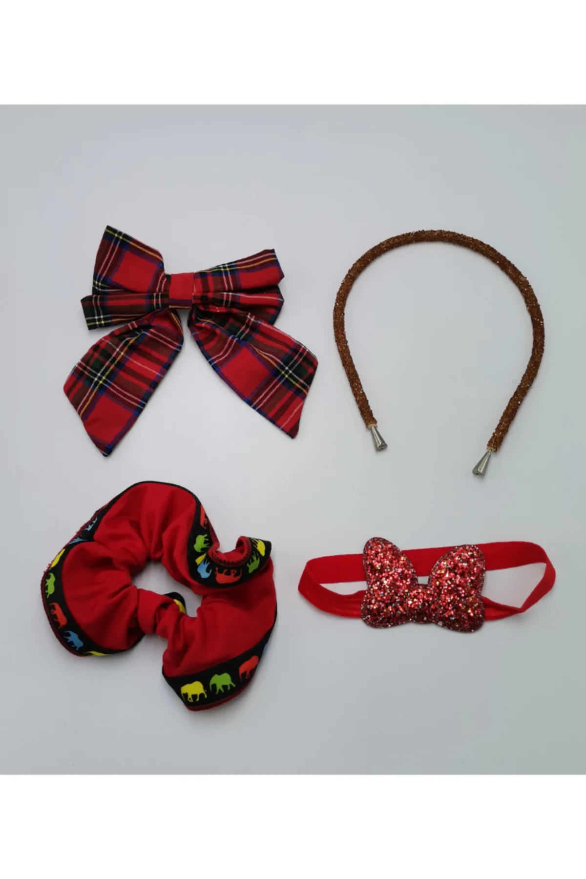 Renkli Desenli Taç Toka Bandana Set