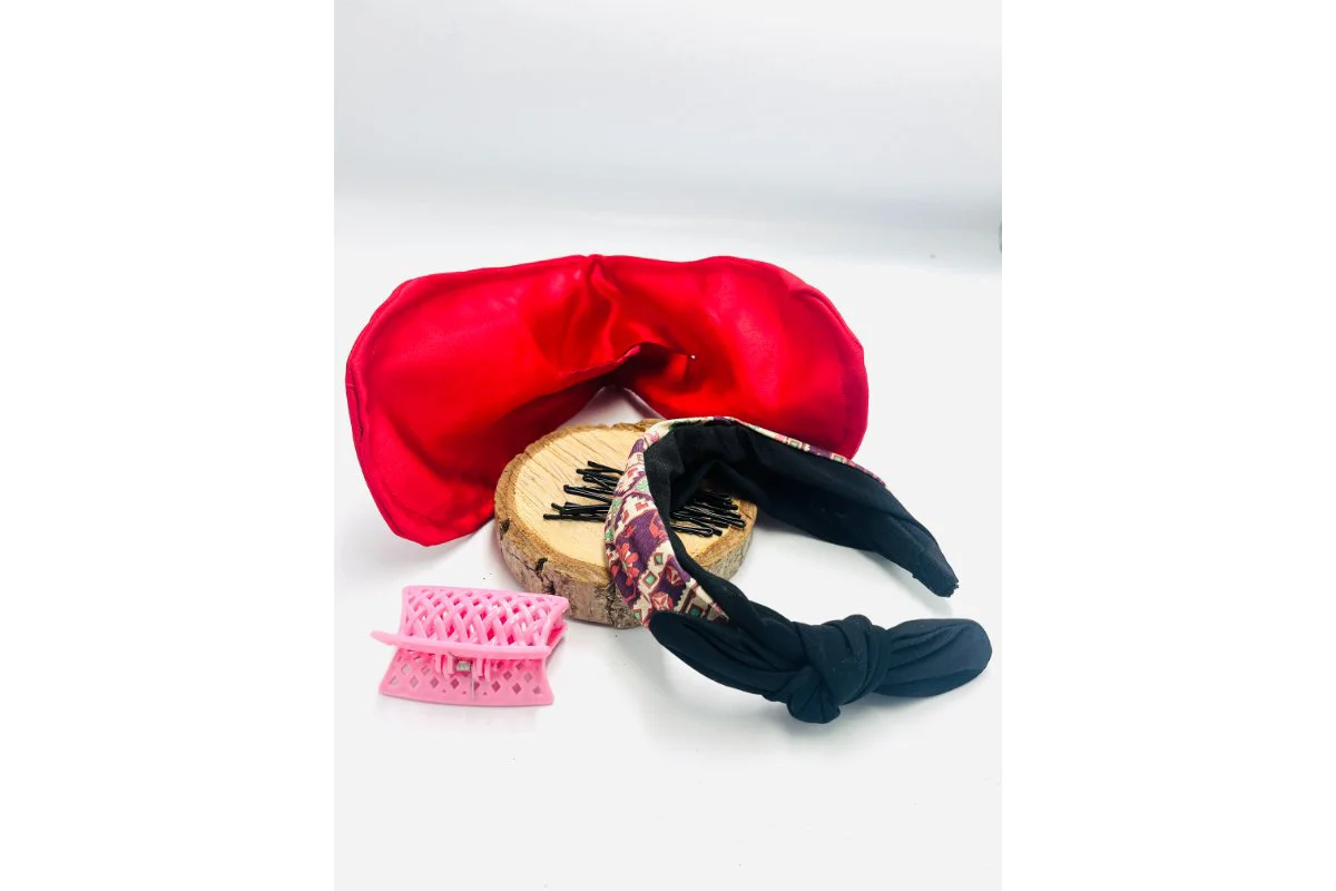 Renkli Desenli Taç Toka Bandana Set