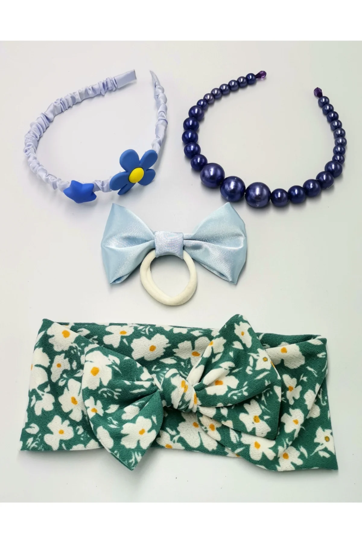 Renkli Desenli Taç Toka Bandana Set