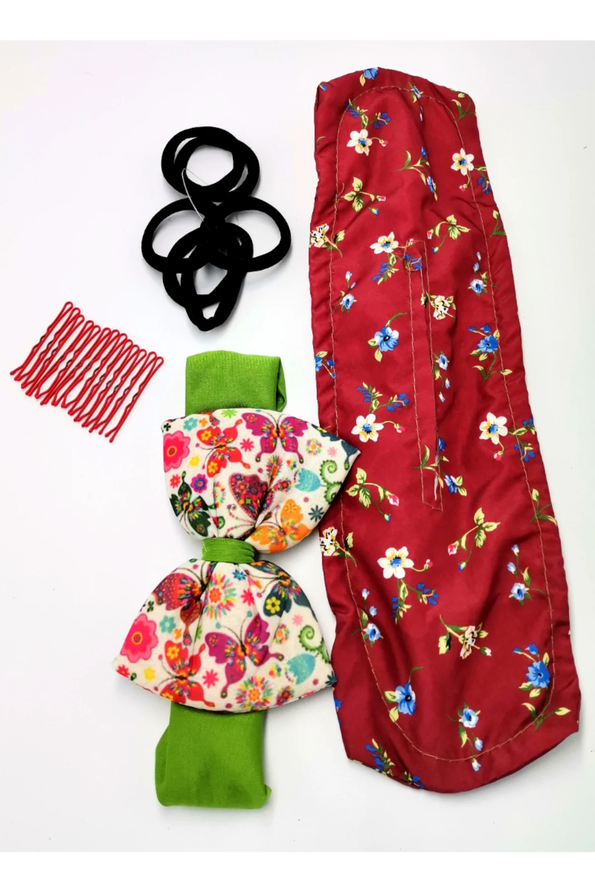 Renkli Desenli Taç Toka Bandana Set