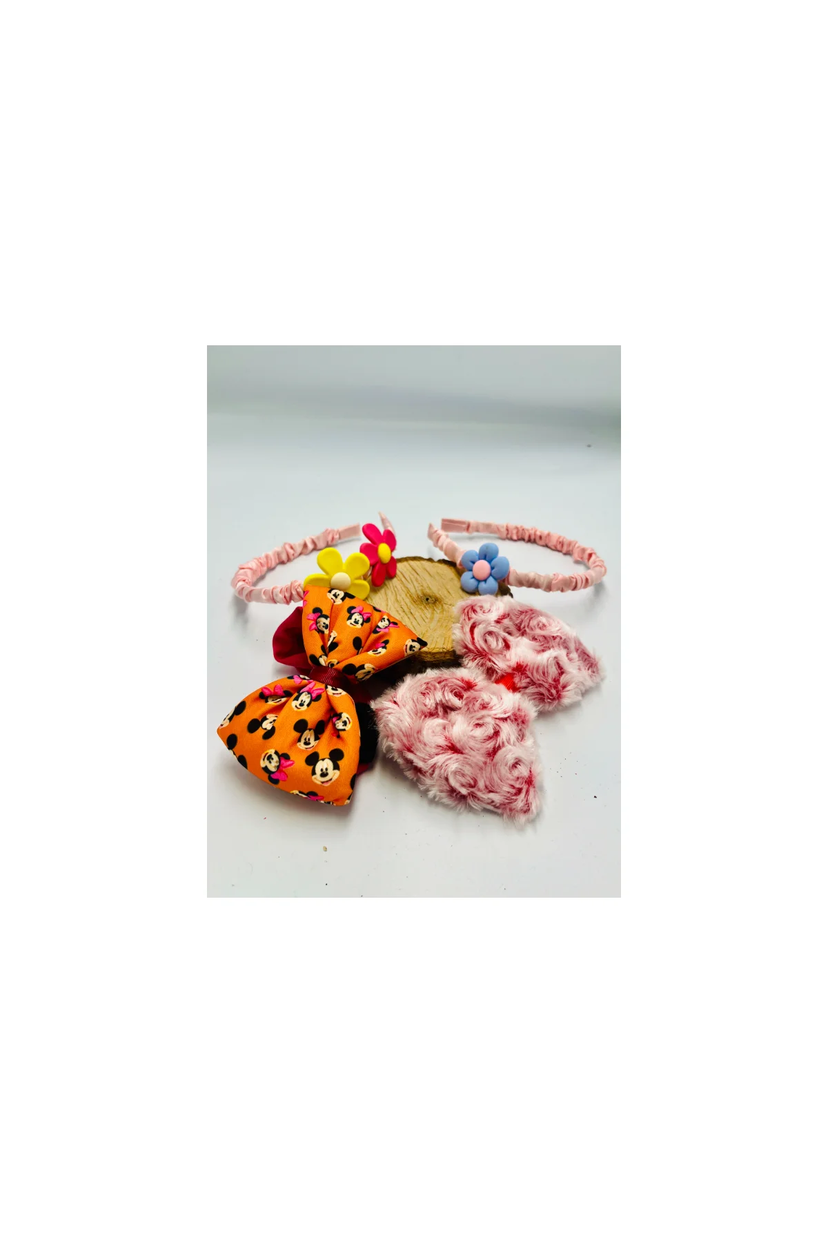 Renkli Desenli Taç Toka Bandana Set