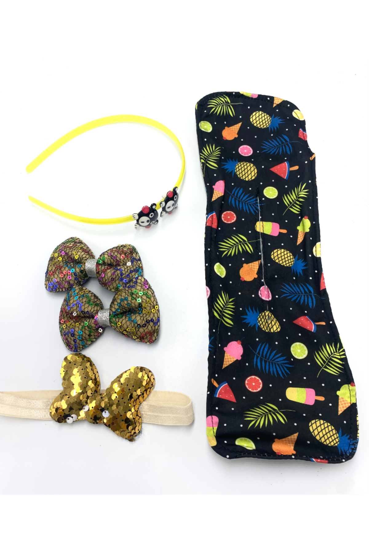 Monalisa Home Renkli Desenli Taç Toka Bandana Set