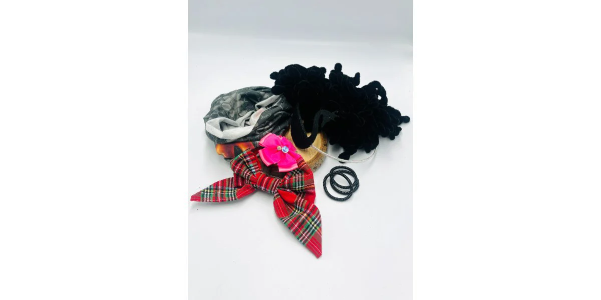 Renkli Desenli Taç Toka Bandana Set