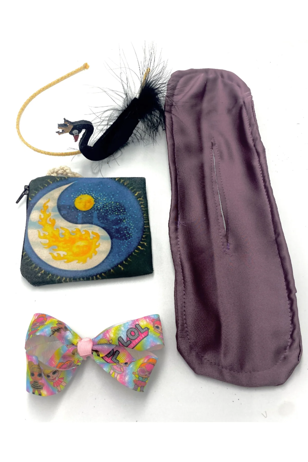 Renkli Desenli Taç Toka Bandana Set