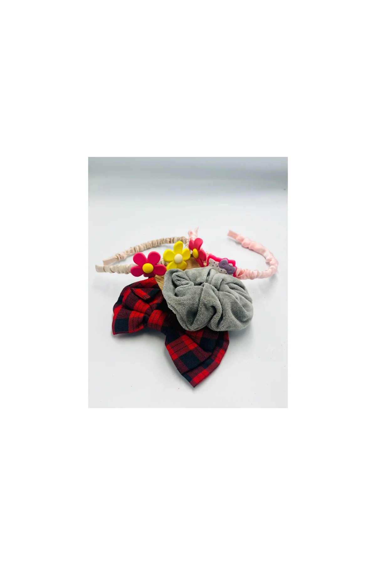 Renkli Desenli Taç Toka Bandana Set