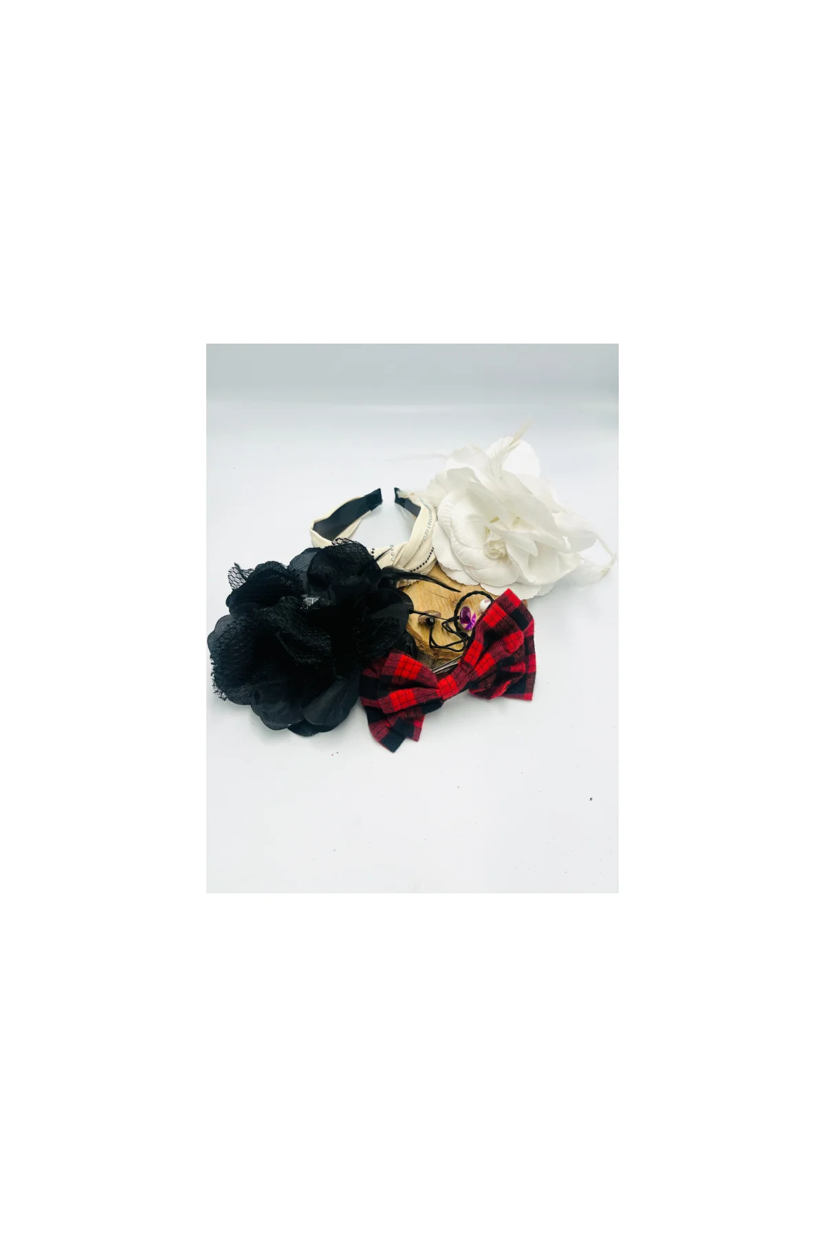 Renkli Desenli Taç Toka Bandana Set