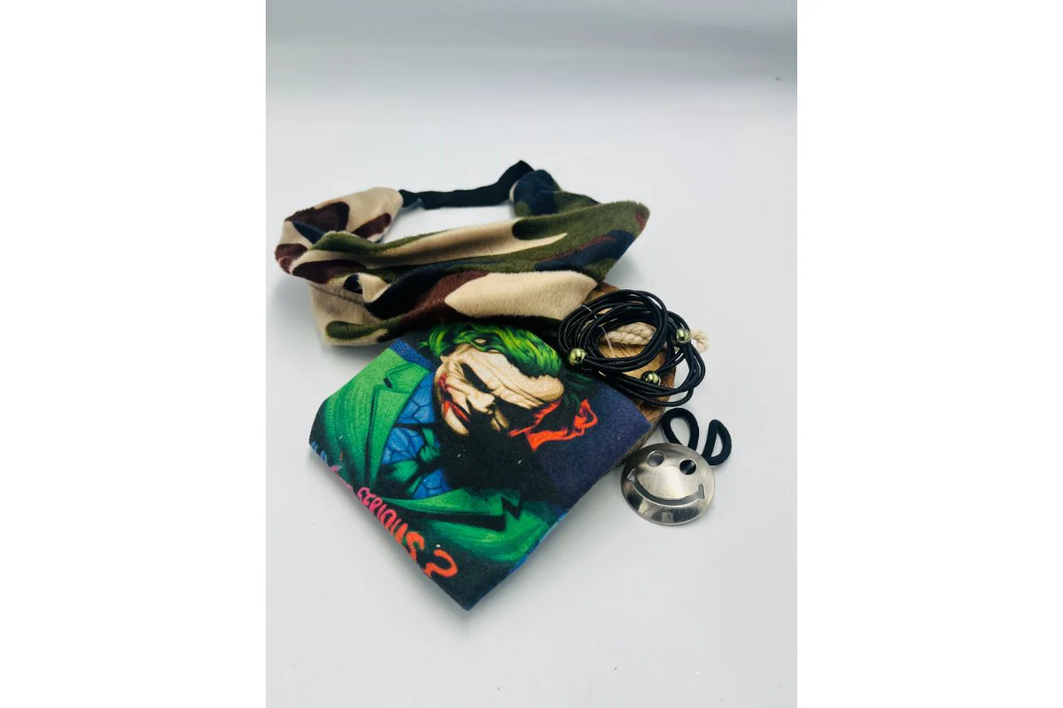 Renkli Desenli Taç Toka Bandana Set