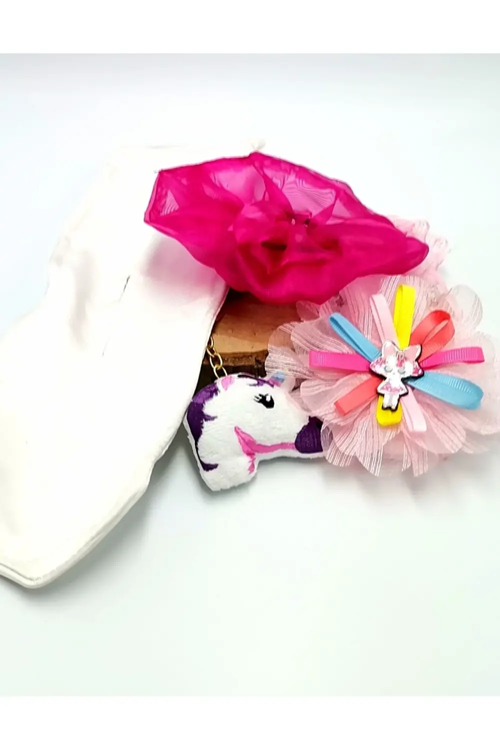 Renkli Desenli Taç Toka Bandana Set